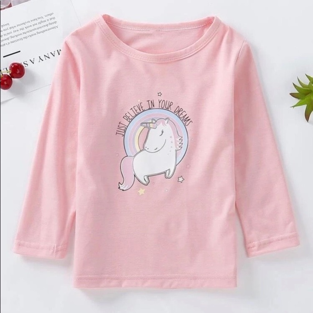 💖NEW💖 Girls Unicorn & Slogan Graphic Tee